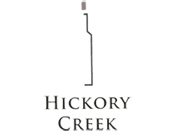 Hickory Creek logo. A minimal black outline of a wine bottle is above the words Hickory Creek, written in a serif font.